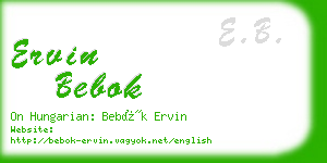 ervin bebok business card
